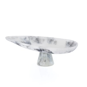 Bol de service sur pied en résine époxy artisanale avec plateau et soucoupes assortis pour un dîner de luxe et des cadeaux de Ramadan et de l'Aïd - Product Image 6