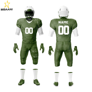 Conjunto de Uniforme de Fútbol Americano MBAANI Verde Sublimado, Jersey, Pantalones, Guantes, Calcetines, Personalizable con Nombre y Número para Hombre, para Todas las Temporadas - Product Image 1
