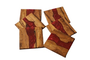 Posavasos de Madera de Resina en Formas y Colores Personalizados, Posavasos de Mesa de Epoxi Hechos a Mano para Decoración de Lujo, Tapetes y Almohadillas Clásicas de Alta Calidad - Product Image 5
