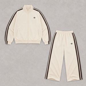 Y2K Women Customizable Two Piece Track Suit Set <b>Zip</b> <b>Up</b> <b>Jacket</b> and Wide Leg Pants Soft Fleece Lounge Wear with Side Stripe Detail - Product Image 5