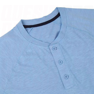 Wholesale High Quality Unisex Henley <b>T</b> <b>Shirt</b> Plus Size Canvas Short Sleeve <b>Grandad</b> Neck Casual Summer Tops Premium Cotton - Product Image 3