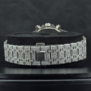 Reloj Cronógrafo Mecánico Iced Out con Correa de Acero Inoxidable, Analógico, de Lujo para Hombre, Estilo Hip Hop - Product Image 4