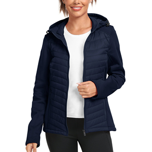 4 Way Stretch Women Down Coat Hooded Winter Technical Fabric Active Sport Performance Athletic Windproof Outerwear - Product Image 1