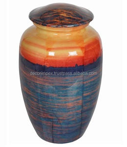 High Quality Modern Metal Multi-Colour Cremation Urn with Tabletop <b>Vase</b> Function | Eco-Friendly Funeral Ashes <b>Memorial</b> Urn - Product Image 1