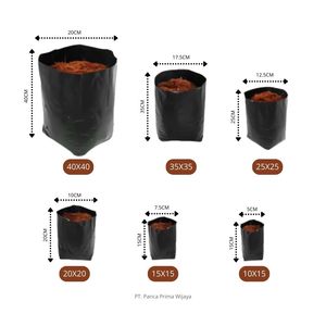 High Quality 20x20cm Recycled PE Nursery Grow Bags | Heavy Duty Eco-Friendly 0.6mm Thick Drainage Holes | Farmhouse Garden Style - Product Image 5