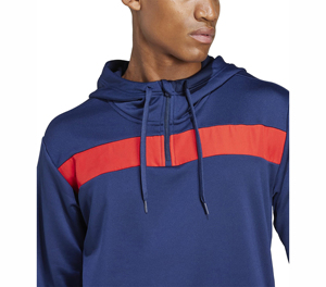 Sudadera con Capucha Azul para Hombre con Cremallera de Rayas Rojas, Corte Regular Informal, Felpa Francesa, para Otoño - Product Image 6