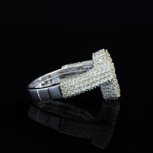 <b>Cross</b> Style Moissanite Diamond <b>Ring</b> 925 Sterling <b>Silver</b> Pave Setting Round Cut Religious Unisex Jewelry for Men's Gifts - Product Image 3