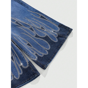 Shorts en toile pour hommes, style urbain, confortables, respirants, à séchage rapide, avec strass, sur mesure, à prix avantageux, les meilleurs - Product Image 5