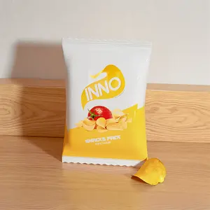 Sacchetto di imballaggio in foglio di alluminio di plastica termosaldato sacchetto di patatine fritte per alimenti soffiati Popcorn con sacchetto di chiusura posteriore aperto a strappo INNORHINO