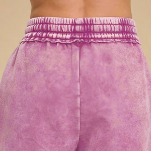 Shorts délavés à l'acide, service OEM, prix de gros, pour femmes, décontractés, à taille élastique, en coton/polyester, les plus vendus - Product Image 4