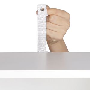 Mobile da Bagno Bianco YJ a Una Porta e Tre Ripiani, Design Moderno Europeo Salvaspazio in MDF e Legno con Metallo per Casa o Hotel - Product Image 4