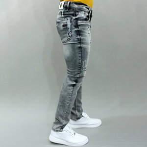 Jeans bleus stretch de qualité supérieure pour hommes, best-seller, taille mi-haute, marque Gex. - Product Image 2
