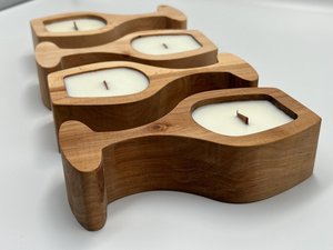 Portavelas de Madera Premium con Forma de Copa de Vino, Centro de Mesa Decorativo de Madera de Mango Rústica para Hogares Modernos - Product Image 6