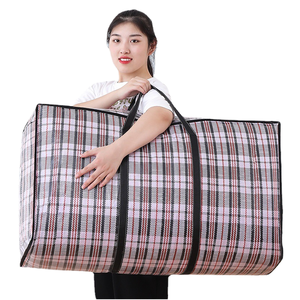 Plaid Woven <b>Moving</b> Bags 4 Pack Heavy Duty Extra Large Laundry Storage Totes - Product Image 5