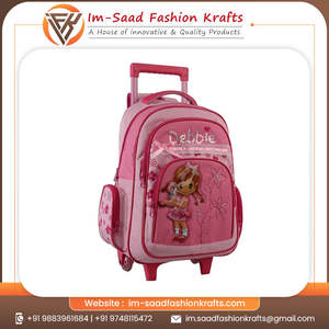 Sac à dos scolaire rose à roulettes pour filles, léger, en nylon, sac de voyage à roulettes pour enfants et adolescents, sac à usage quotidien - Product Image 5