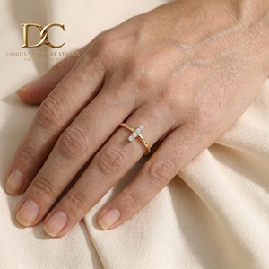 Designer Lab Grown Diamond 14KT Solid Yellow Gold Engagement <b>Ring</b> with IGI Certified Brilliant Cut Luxury Wedding Women Jewelry - Product Image 4