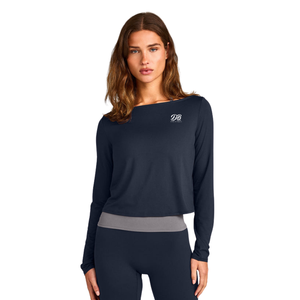 T-shirt décontracté à col bateau et manches longues pour femme – Vêtement confortable et doux pour le quotidien – Fournisseur en gros - Product Image 1