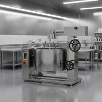 Chaudière à vapeur rotative à induction Amicook 380V/440V pour cuisson de légumes, pâtes, sautés, cuisine gastronomique, fiable et motorisée