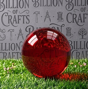 Esfera de resina roja, bola redonda, decoración artística para el hogar, globo artesanal de fundición epoxi - Product Image 2