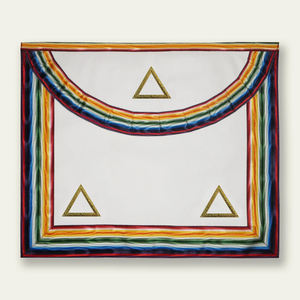 Tablier avec broderie de l'Œil Tout-Voyant, compas et équerre, fil doré, Rite écossais, Aigle à double tête - Product Image 1