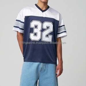 Maillot de football personnalisé rétro vintage bleu et blanc classique par sublimation vêtements de football américain avec t-shirt en maille pour maillots de football - Product Image 1