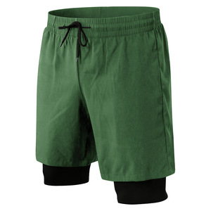 Custom Wholesale Men's Double Decker Mesh Quick Dry <b>Mid</b> Waist Gym Shorts OEM Manufacturer Supplier Polyester 140-220 GSM - Product Image 1
