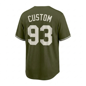 Camiseta de béisbol verde oliva sublimada personalizada al por mayor para hombre, camiseta de equipo ligera, transpirable, de ajuste atlético, ropa deportiva. - Product Image 2