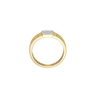 Anillo de oro rosa de 14K con diamantes en racimo, diseño circular, banda de promesa delicada, venta al por mayor, joyería fina, exportación India, directo de fábrica - Product Image 3