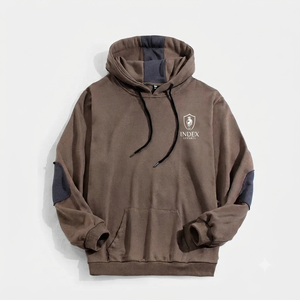 เสื้อฮู้ดผู้ชายทรงโอเวอร์ไซส์ สีพื้น ผ้าฝ้าย 100% บุซับใน ถักทอ ใส่สบายในฤดูหนาว ทรงปกติ - Product Image 1