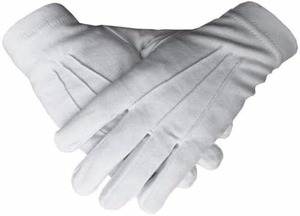 Gants blancs en coton 100% pour la franc-maçonnerie, qualité inégalée. - Product Image 6