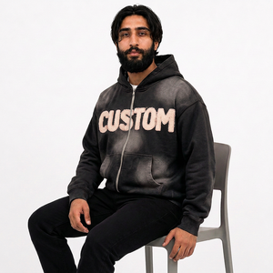 Sudadera con Capucha de Felpa de Algodón de 350 g/m² para Hombre, Personalizada, Estilo Urbano, Marca Privada, Suministro para Compradores Mayoristas de EE. UU. - Product Image 1