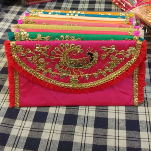 Hermosas Bolsitas de Dinero Rectangulares Bordadas de Fibra, Recuerdos de Boda Vintage - Product Image 1