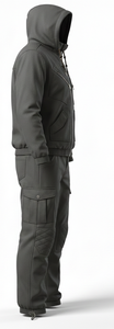 Men's Reinforced Hooded Thick Camouflage Sublimation Printed 100% Polyester Outdoor Camping <b>Techwear</b> <b>Jacket</b> - Product Image 3