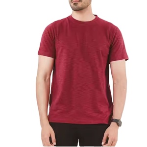 T-shirt de sport actif pour homme, design OEM, 100% Coton, coupe ample, col rond, manches courtes, anti-boulochage, tissu peigné, imprimé, pour le sport et le travail - Product Image 1