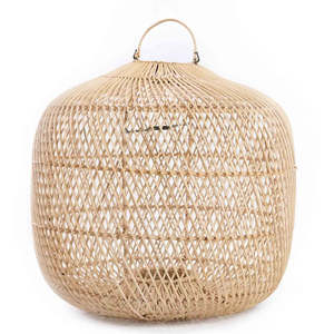 Large Round Rattan Hanging Lamp <b>Shade</b> Handcrafted <b>Wicker</b> Ceiling Pendant <b>Light</b> Fixture For Hotel Villa Restaurant Interior Decor - Product Image 2