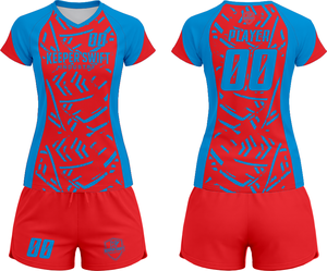 Tenue de volley-ball SpikeStorm Pro AeroSpike Elite, kit de volley-ball ThunderHit Premium, 100 % polyester, impression par sublimation intégrale - Product Image 1