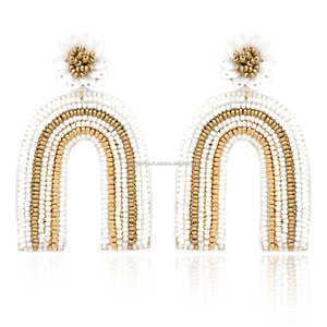 Pendientes de Aro con Cuentas Estilo Boho Maraca, Coloridos, Hechos a Mano, Lindos, para Festivales y Fiestas, Joyería Unisex, Accesorio de Moda - Product Image 2