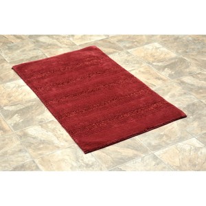 Tapis de bain rectangulaire rouge en coton tufté, antidérapant, avec dos en caoutchouc, épais, pour usage domestique - Product Image 4