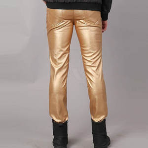 Pantalones de cuero suave al tacto para hombre, textura lisa, corte recto cómodo, pantalones de moda para pedidos al por mayor y en grandes cantidades - Product Image 5