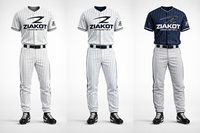 Ensemble complet d'uniformes de baseball avec casquette et maillot, tissu respirant 100 % polyester, logo sur le devant, avec sac à dos et chaussettes de baseball