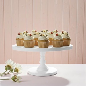 Support à gâteau décoratif en bois pour table, finition émail rose, pour servir les gâteaux de mariage et d'événements - Product Image 1
