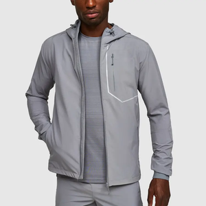 Factory Direct Tracksuit Set Gray Full Zip Selling Solid Color Lightweight Polyester Nylon <b>Wind</b> <b>Breaker</b> Custom Logo Streetwear - Product Image 4