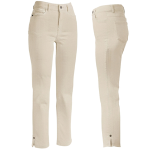 Jean décontracté pour femme, taille mi-haute, cinq poches, coupe droite, teint en pièce, lavable, respirant, extensible, longueur intégrale, Printemps-Été 7.23 - Product Image 1