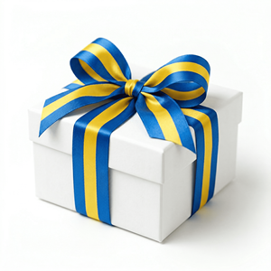 Cinta de Raso Satinada de 25 mm con Franja Central Azul y Amarilla al por Mayor para Envoltura de Regalos, Arreglos Florales, Embalaje Decorativo y Suministros para Manualidades - Product Image 2