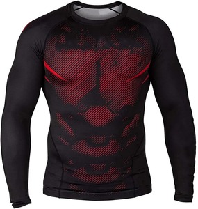 Rashguard MMA à manches longues de qualité supérieure pour hommes, vêtements de sport, rashguard bicolore pour adultes, rashguard de fitness - Product Image 3