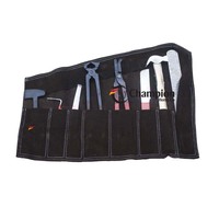 Kit d'outils de fermeur de 8 pièces : Couteau à sabots, Pince à sabots, Pince à clous, Râpe, Marteau, Grattoir, Sac en cuir