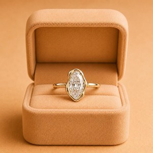 Hot Selling 14K Yellow <b>Gold</b> 1.50 CT Oval Cut Diamond <b>Rings</b> Solid <b>Gold</b> Custom Bezel <b>Set</b> <b>Ring</b> for Women Engagement <b>Ring</b> Collection - Product Image 4