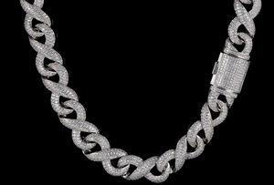 Luxury <b>Infinity</b> Link Moissanite Chain <b>Necklace</b> | VVS1 D Color | 18k <b>Gold</b> Plated 925 Sterling Silver | Iced Hip Hop Gift Jewelry - Product Image 2