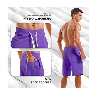 Pantalones Cortos Casuales para Hombre, 100% Algodón, Bordados, con Cordón Ajustable, Ecológicos, Resistentes al Viento, Ligeros, Cómodos para el Verano, Estilo Urbano - Product Image 4