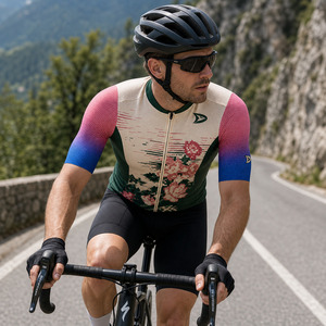 High Quality Custom Y2K Retro Floral Glitch Cycling Jersey OEM <b>Road</b> Bike Shirt Quick Dry Breathable Racewear Manufacture - Product Image 6
